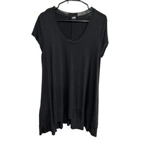 Ducci Black Short Sleeved Asymmetrical Hem Tunic Top XL